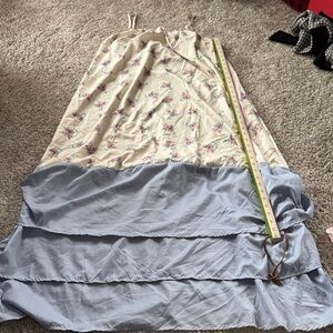 SHEIN Floral Cream and Blue Maxi Dress